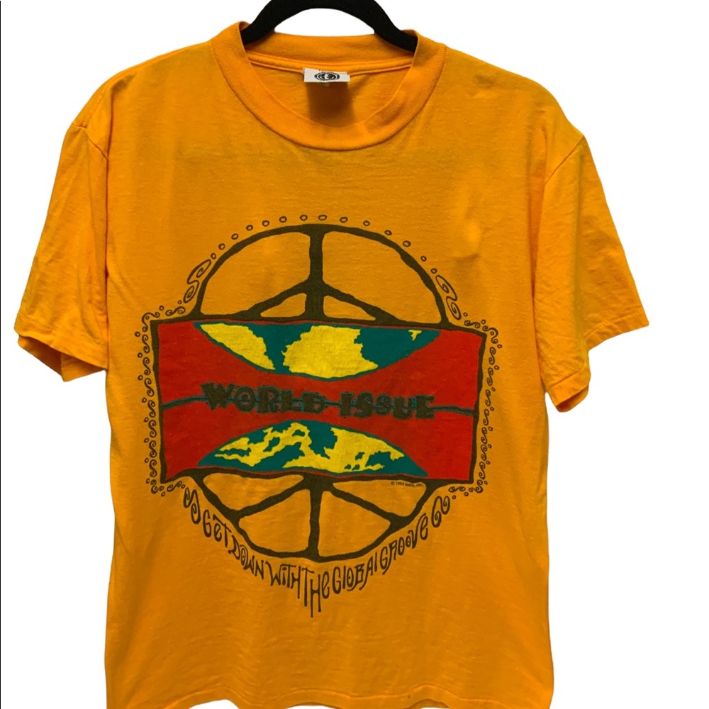 RARE VTG 90s Keith Haring World Issue Graphic Print T-Shirt Single stitch SZ M - Picture 1 of 6